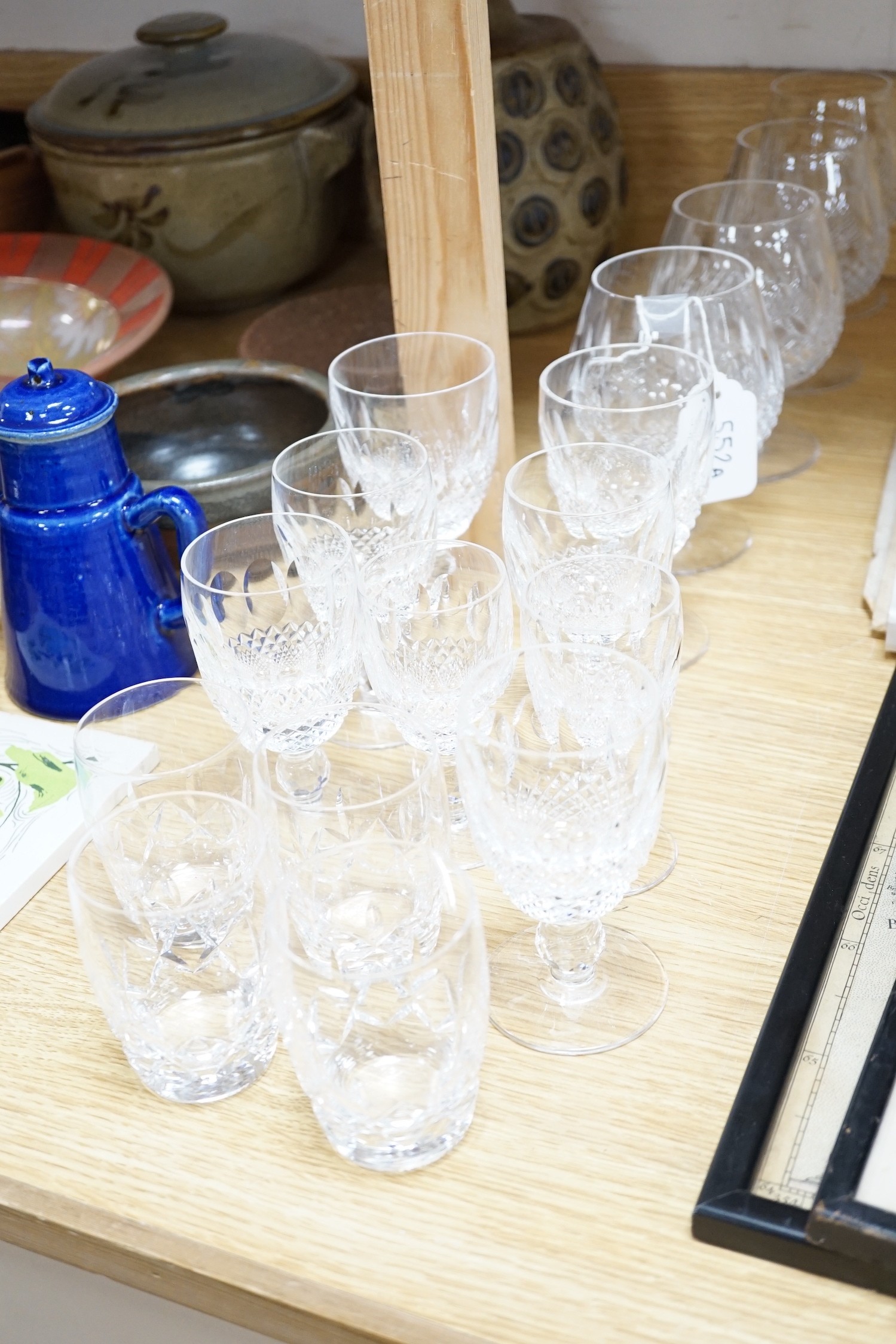 A Waterford Colleen part suite of glass and four Stuart Glencoe tumblers